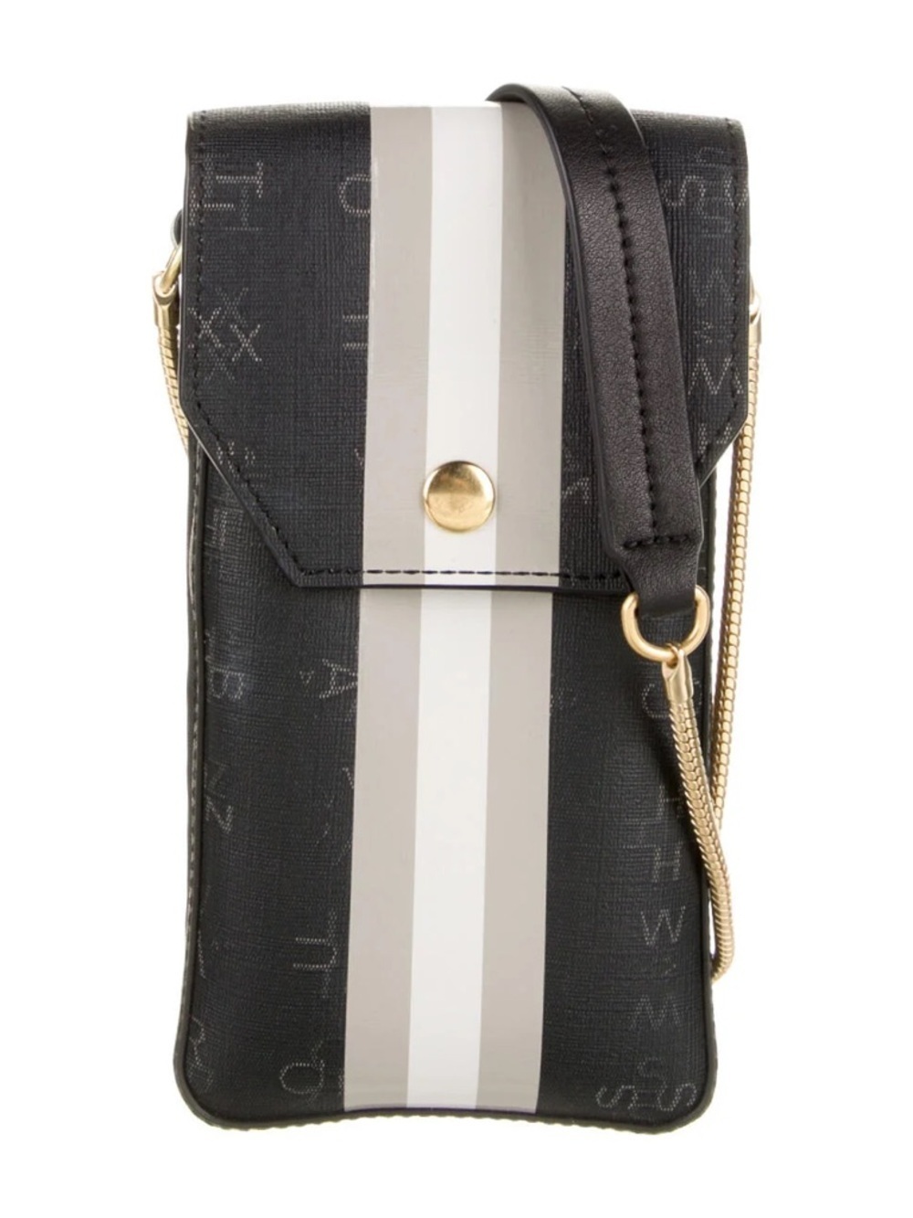 India Hicks Mini Crossbody Phone Pouch with Center Stripe Black New